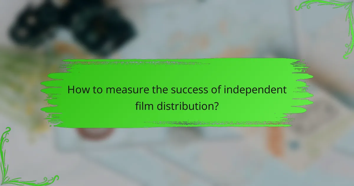 How to measure the success of independent film distribution?