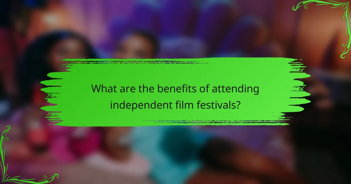 What are the benefits of attending independent film festivals?