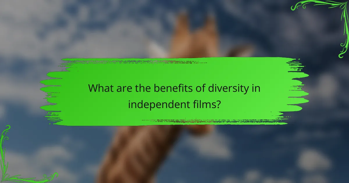 What are the benefits of diversity in independent films?