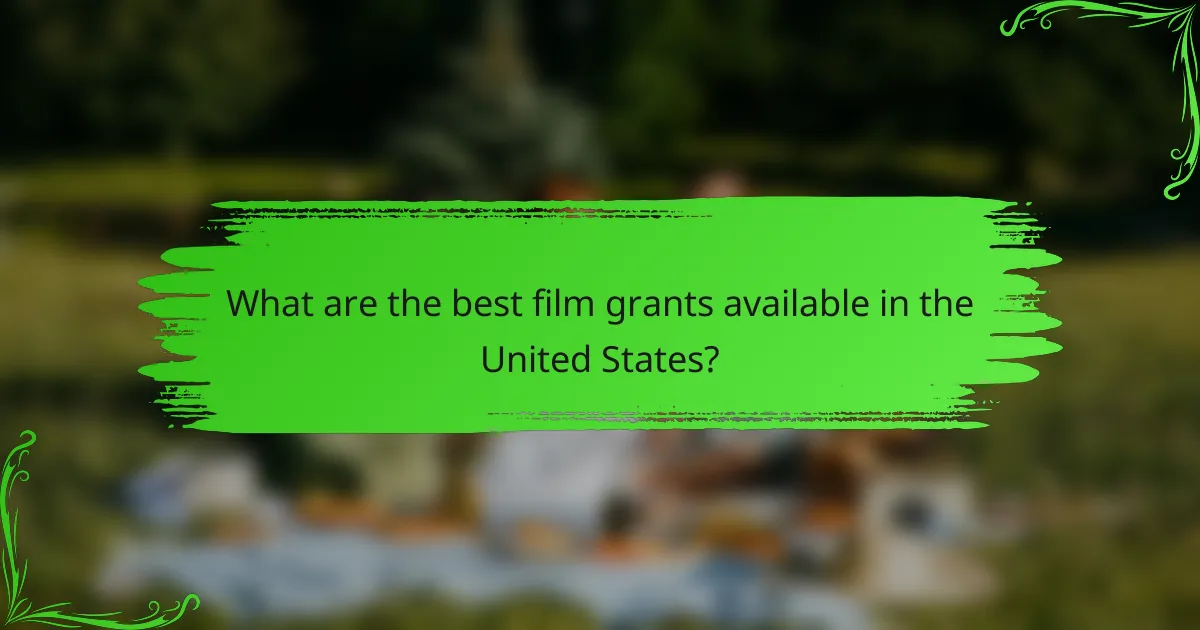 What are the best film grants available in the United States?