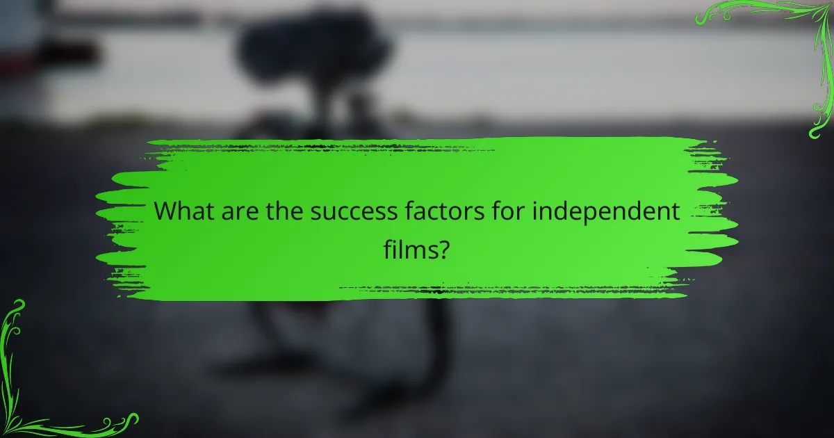 What are the success factors for independent films?