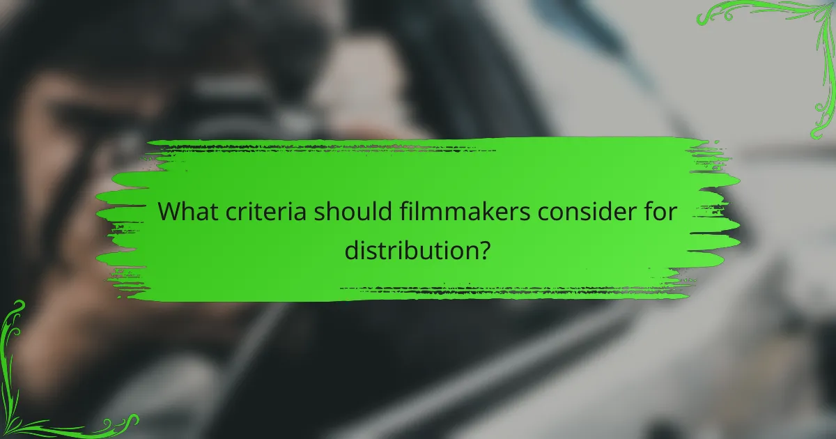 What criteria should filmmakers consider for distribution?