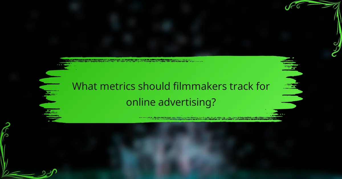 What metrics should filmmakers track for online advertising?