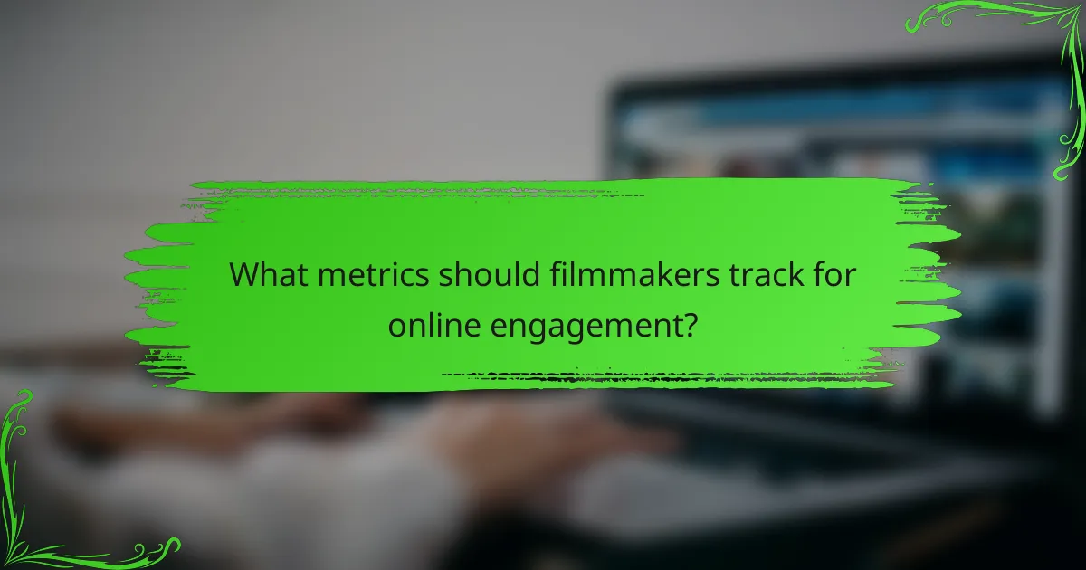 What metrics should filmmakers track for online engagement?