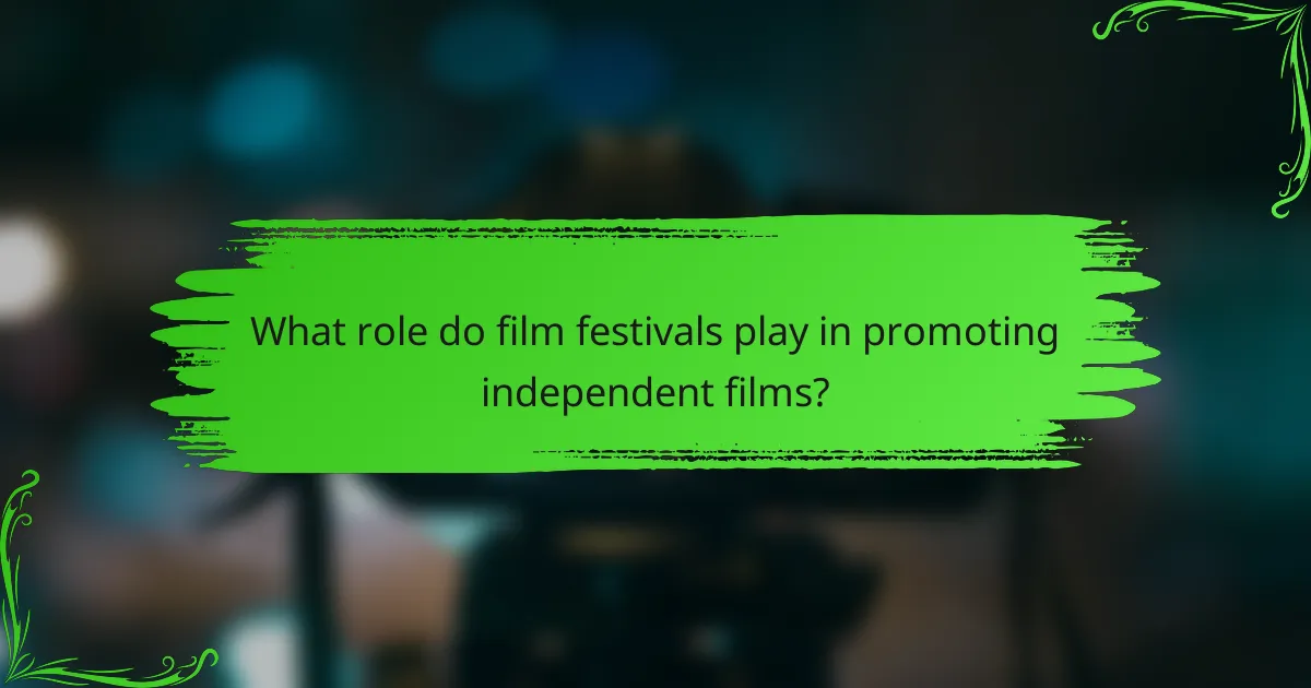 What role do film festivals play in promoting independent films?