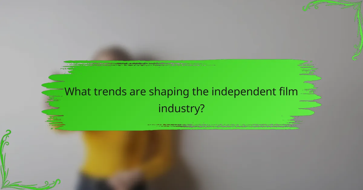 What trends are shaping the independent film industry?