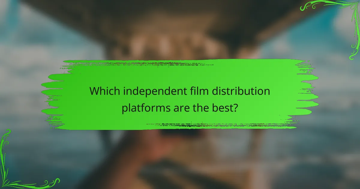 Which independent film distribution platforms are the best?